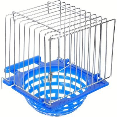 TEMU 1pc Blue Pe Bird Breeding Nest Box, Stainless Steel Cage Nest For Canary, Finch, Goldfinch & Exotic Birds, Outdoor Small Finch Nest House With Easy
