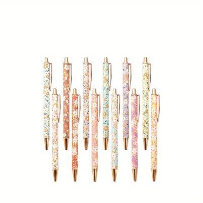 TEMU Back-to- Creative Flower Pattern Round Ballpoint Pen, Upgrade Your Writing, Suitable For Gift , Personal Use, Random Color