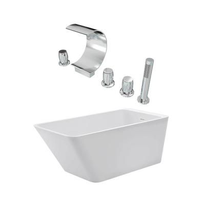 Randolph Morris Hannah 67 Inch Acrylic Contemporary Freestanding Bathtub Package RMBP17-67-CPF6