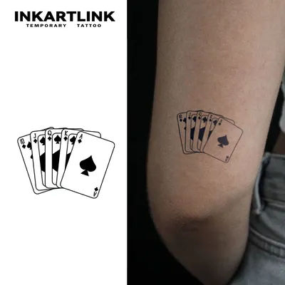 3 pcs Poker Temporary Tattoo,Lasts To 15 Days New Technology Magic Waterproof Semi Permanent Sticker.