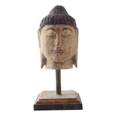 Sacred Buddha,'Hand Carved Buddha Head Statuette'