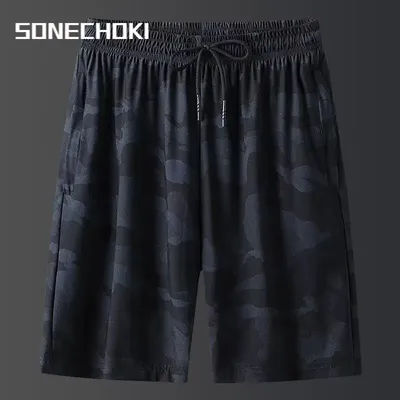 SONECHOKI Running Shorts Men Camouflage Basketball Sport Gym Mesh Breathable Shorts Fitness Training Workout Bottom Male Casual