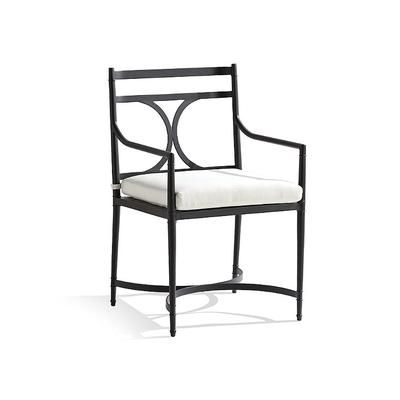 Set of 2 Angelina Dining Chair Cushion - Dining Arm Chairs, Standard, Resort Stripe Black - Frontgate