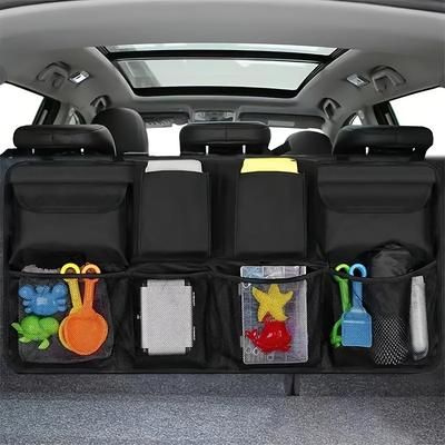 TEMU 1pc 8-pocket Multi-functional Car Organizer With Adjustable Mesh Pockets, Suitable For Suitcase And Seat Storage Box - Interior Accessory And Gift, Cabinet, Outdoor Storage Rack