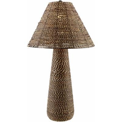 Valdeganga 29"H x 15"W x 15"D Traditional Dark Brown/Dark Red/Black/Translucent Table Lamp - Boutique Rugs