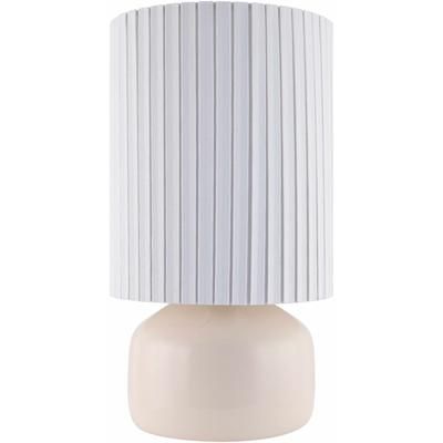 Manzaneda 15"H x 8"W x 8"D Traditional Pink/Cream/White/Translucent Table Lamp - Boutique Rugs