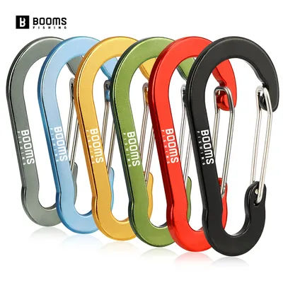 Booms Fishing CC5 MultiUse Carabiner 10Pcs 2.7in/7cm Outdoor Camping Buckle Keychain Aluminum Caribeaner Clip Fishing Acessories