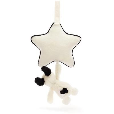 Jellycat Bashful Black & Cream Puppy Musical Pull