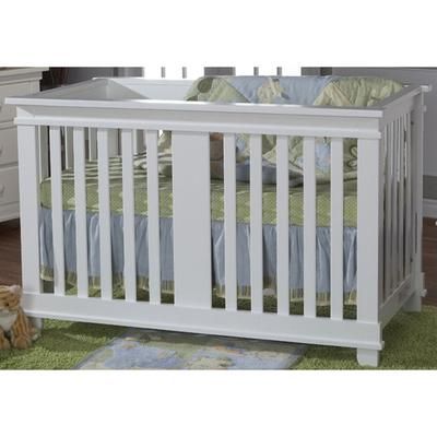 Pali Lucca 3 Piece Nursery Set in White - Crib, Double Dresser & 5 Drawer Dresser