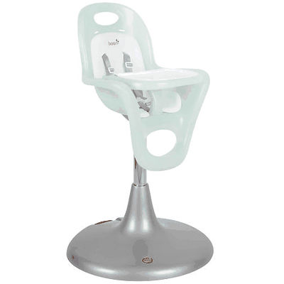 Boon Flair Pedestal Highchair with Pneumatic Lift Blue Seat with White Pad
