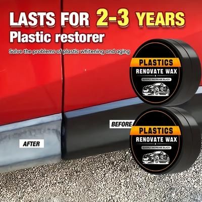 TEMU Car Plastic Restorer Wax, 2-3 Years Long-, Repair & For Tires & Lights, Black Interior & Dashboard Maintenance, Formula