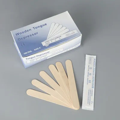 100/80/50/30/10PCS Disposable Tongue Depressor Wooden Tattoo Waxing Stick Individual Paper Pack Hair Removal Sticks Tattoo Tool