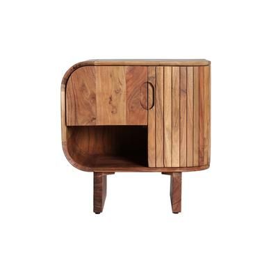 Comodino in legno di acacia, marrone 55x35x55 cm