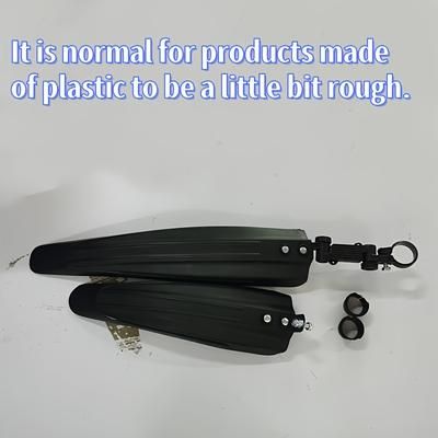 TEMU Mountain Bike Fenders Set - Black Resin, Suitable For All Bikes, Includes 2 Fenders, Mounting Brackets, And Screws