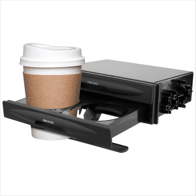 TEMU Car Single Din Cup Holder, Cd Radio Cup Holder Multifunction Storage Box Black