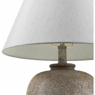 Montecanal 21"H x 14"W x 14"D Traditional Light Gray/Beige/Metallic - Brass/Translucent Table Lamp - Boutique Rugs