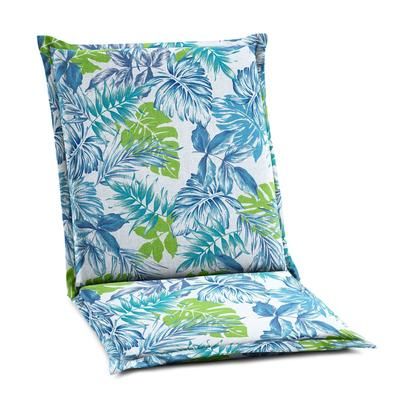 BH Outdoor Performance Flanged Hinged Cushion by BrylaneHome in Blue Fern Patio Chair Outdoor Seat Pad