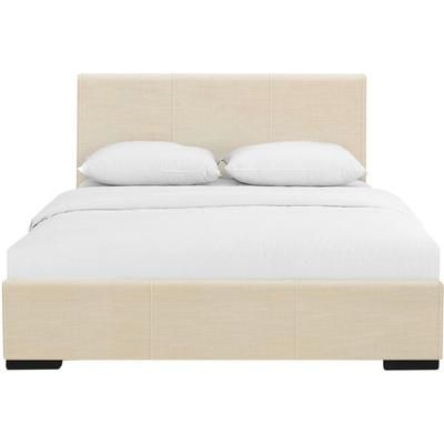 Hindes Upholstered Platform Bed, Beige, King by Camden Isle in Beige (Size QUEEN)