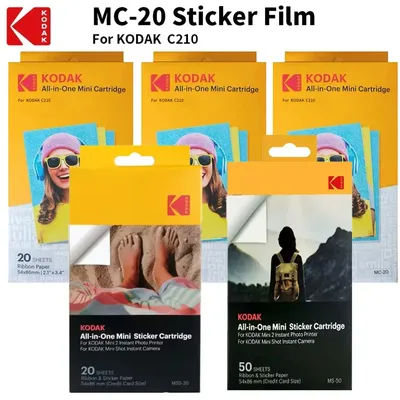 10-100 Sheets Classic Kodak Mini 2/Shot All-in-One Ink Cartridge Set Kodak C210 Dedicated Printing Paper Mobile Phone PhotoPaper
