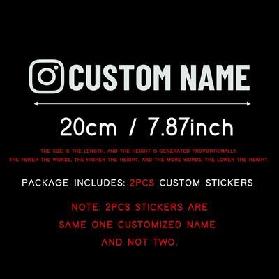 TEMU 2pcs Custom Decal For Instagram, Your Social Media Name Text, Window Glass Door Bumper, Car Motorcycle Bicycle