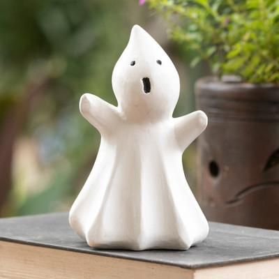 Little Phantom,'Halloween-Themed Albesia Wood Ghost Sculpture'