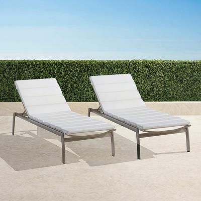 Set of 2 Channeled Chaise Cushions - Standard, Performance Rumor Snow - Frontgate