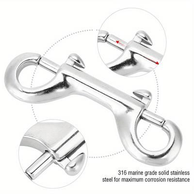 TEMU Keenso Stainless Steel Double Ended Bolt Snap Diving Double Ended Steel ( , 3 Optional