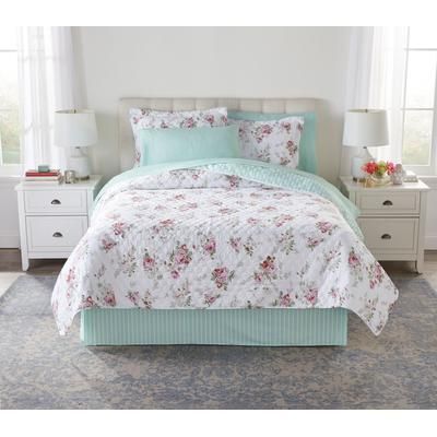 Reversible 8-Pc. Bed In A Bag Quilt Set by BrylaneHome in Multi Color Floral (Size TWIN)