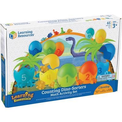 Learning Resources LER1768 Math Activity Set, Dino-Sorters, 3", 55/ST, Multi - Set of 55