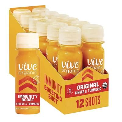 Vive® Organic 34800001 Immunity Boost, Ginger, 2 oz Bottle,12/Carton - Case of 12