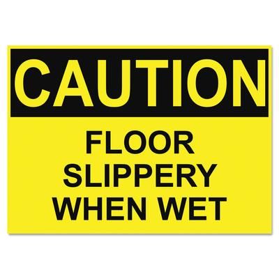 U.S. Stamp & Sign 5494 OSHA Safety Signs, CAUTION SLIPPERY WHEN WET, Yellow/Black, 10 x 14 USS5494