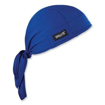 Ergodyne 12481 Chill-Its 6615 High-Perform Bandana Doo Rag with Terry Cloth Sweatband, One Size Fits Most, Blue, Ships in 1-3 Business Days EGO12481