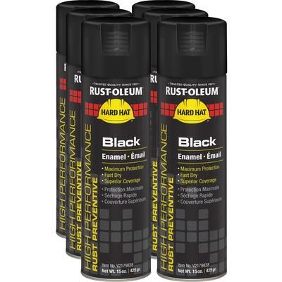 Rust-Oleum V2179838CT High Performance Enamel Spray Paint, Liquid, 15 fl oz, 6/Carton, Gloss Black - Case of 6 RSTV2179838CT