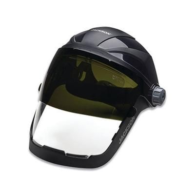 Jackson Safety QUAD 500 Series Premium Multi-Purpose Face Shields with Headgear, AF/Clear, Shade 5 IR, 9 in H x 12-1/4 in L (138-14230)