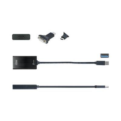 J5 Create JUA350A USB to HDMI/DVI Adapter, 7.87", Black JCRJUA350A