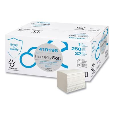 Papernet® 419195 Heavenly Soft Multi-Fold Towel, Special, 1-Ply, 4.1" x 5.1", White, 250/Pack, 32 Packs/Carton - Case of 32