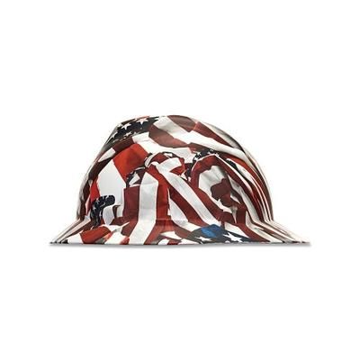 MSA V-Gard Hydro Dip Finish Slotted Cap/Hat Assembly, Fas-Trac III Suspension, Hat, One Nation (454-10204780)