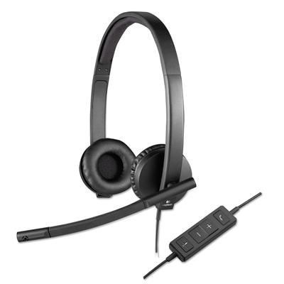 Logitech 981000574 USB H570e Over-the-Head Wired Headset, Binaural, Black LOG981000574