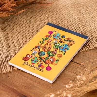 'Folk Art-Themed 60-Page Paper Notepad from Guatemala'