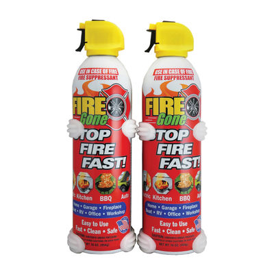 Fire Gone Fire Suppressants With Brackets, 16 Oz, Multicolor, Pack Of 2 Fire Suppressants