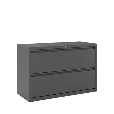 Workpro 42"w X 18-5/8"d Lateral 2-Drawer File Cabinet, Charcoal