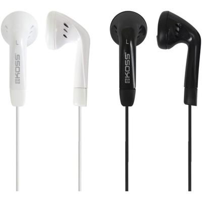 Koss Ke7 Earbuds - Stereo - Black, White - Mini-Phone (3.5Mm) - Wired - 16 Ohm - 60 Hz 20 Khz - Earbud - Binaural - In-Ear - 4 Ft Cable