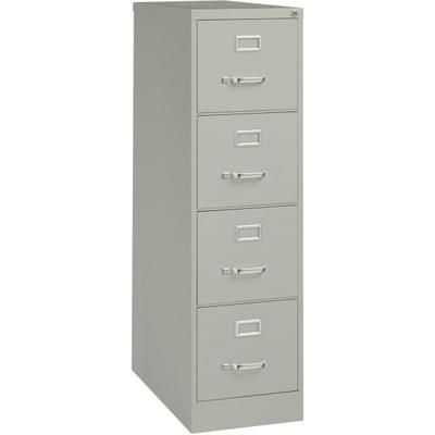 Lorell Fortress 26-1/2"d Vertical 4-Drawer Letter-Size File Cabinet, Light Gray
