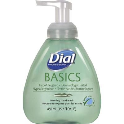 Dial Basics Hypoallergenic Foam Hand Soap - Fresh Scentfor - 15.2 Fl Oz (449.5 Ml) - Pump Bottle Dispenser - Hand - Green - 4 / Carton