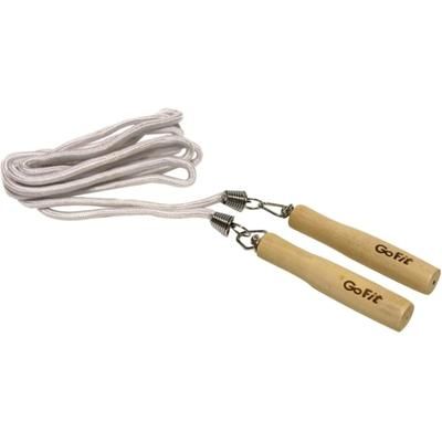 Gofit Classic Jump Rope - 108" - Steel, Polypropylene, Wood