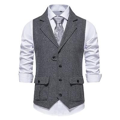 Classico Retrò Vintage Anni 1920 Gilet Il grande Gatsby Costume Per uomo Carnevale Mascherata Matrimonio Feste Ospite di nozze Adulti Gilet Primavera Autunno