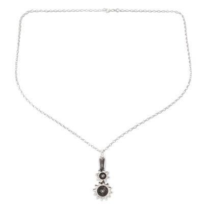 Interlocked Gears,'Sterling Silver Gear Pendant Necklace from India'
