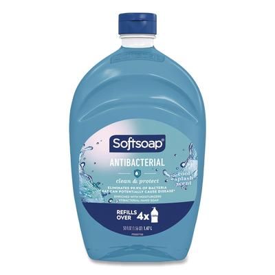 Softsoap Antibacterial Liquid Hand Soap Refill, Cool Splash, 50 oz Bottle (CPC61031016EA)