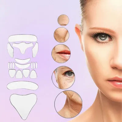 1/5/6/8/11/16/18 Pieces Silicone Reusable Anti Wrinkle And Aging Patches For Forehead Eyes Face Neck Cheek Chin Skin Lifting Pad