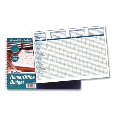 Adams Home/Office Weekly/Monthly Budget Book, Two-Page Spread: 15 Columns, Royal Blue Cover, 7 x 10 Sheets, 32 Sheets/Book (ABFAFR31)